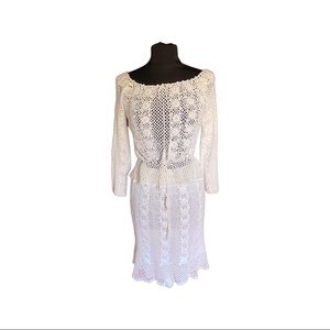 Vintage 80s crocheted skirt and top set